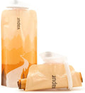 Vapur Collapsible Water Bottle with Carabiner - 23oz (0.7L), Sierra California Gold - Lightweight Water Bottle for Travel, Concert, Hiking, Outdoor Adventures - BPA-Free, Dishwasher-Safe, Freezable by Vapur