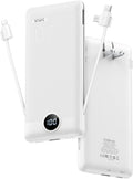 VRURC 3-in-1 Portable Charger, Built-in Cord & Foldable Wall AC Plug-White | 10000mAh Portable Power Bank, Travel Battery Pack for Smartphones, USB-C Emergency External Charger for Trip- (1 PACK) by Home