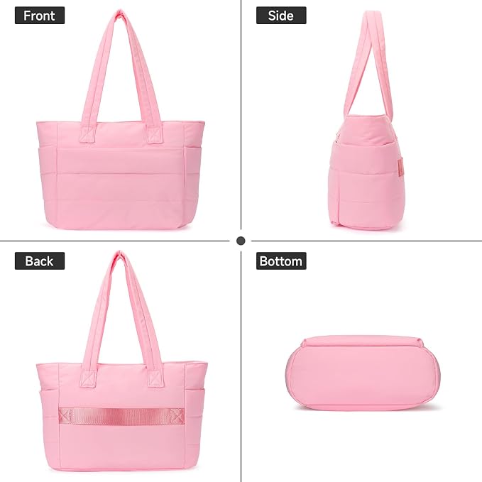 Corduroy Tote Bag for Women Crossbody Bags Lightweight Handbags Shoulder Bag with Zipper Pockets for Work Shopping - Image 4
