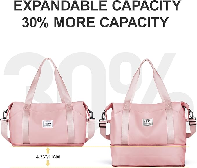 Travel Duffel Bag, Sports Tote Gym Bag, Shoulder Weekender Overnight Bag for Women - Image 5