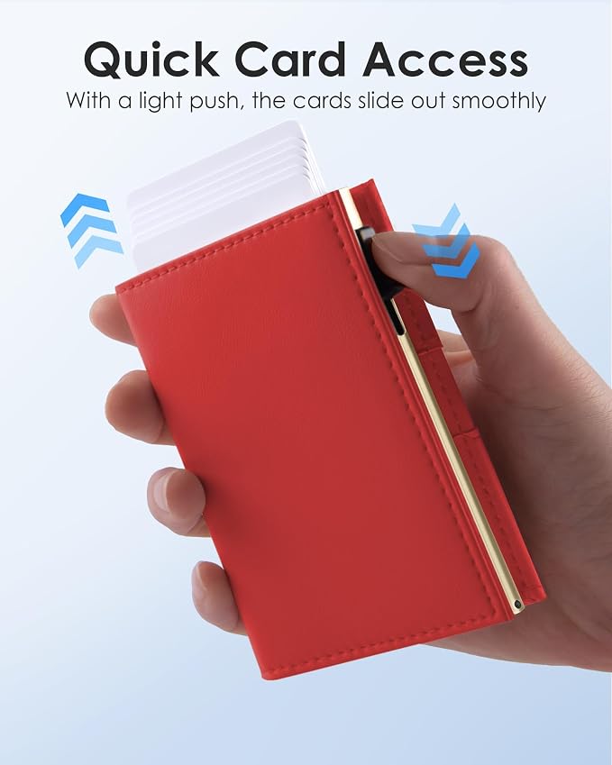 QLD RFID Wallet for Women - Small Slim Trifold Wallet Anti-Theft Pop up Card Holder, Minimalist, Ultra Thin, Front Pocket, Premium Leather, 9-11 Cards Capacity | ID Window | Cash Slot - Image 3