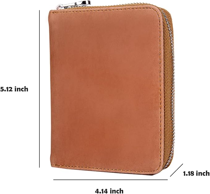 RFID Blocking 24 Slot Credit Card Holder Wallet Real Leather Multi Card Organizer Wallet with Zipper - Image 5