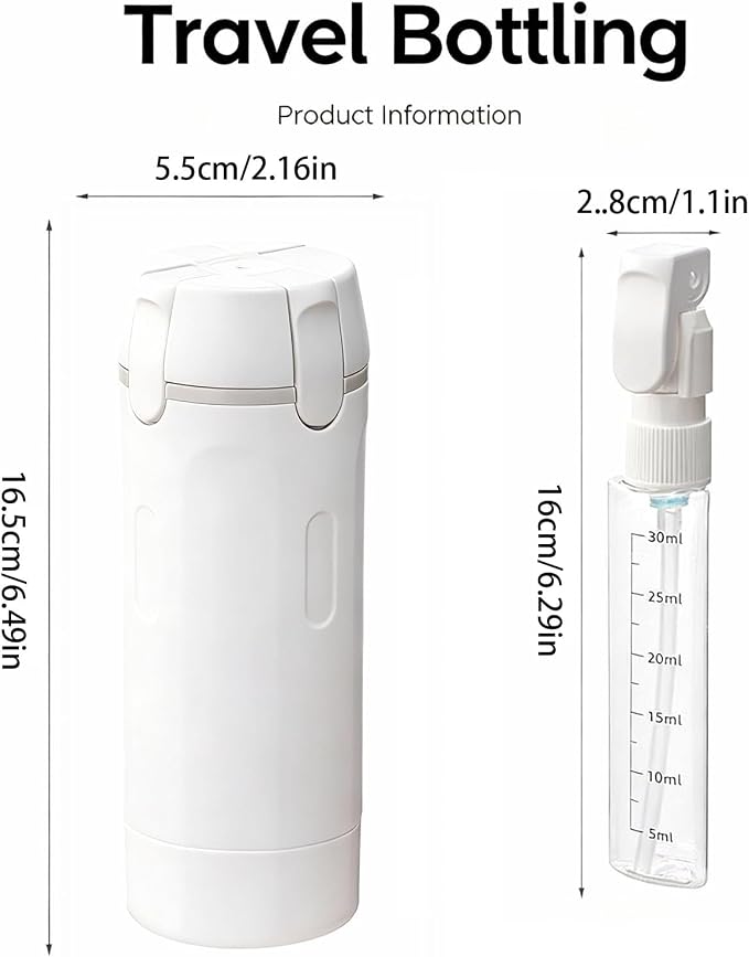 4 in 1 Travel Dispenser Bottle,4 Pack 30ML Travel Bottles for Toiletries, Leak Proof Travel Size Containers (White, OneSize) - Image 8