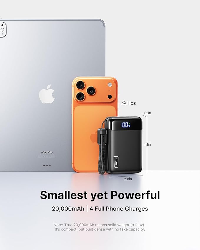 INIU Portable Charger, Smallest 20000mAh 22.5W Fast Charging Power Bank | USB-C Cable, Flight-Safe, Travel Essentials, Flashlight, Battery Pack for iPhone 17 Samsung Xiaomi Google, Mini Size - Image 2