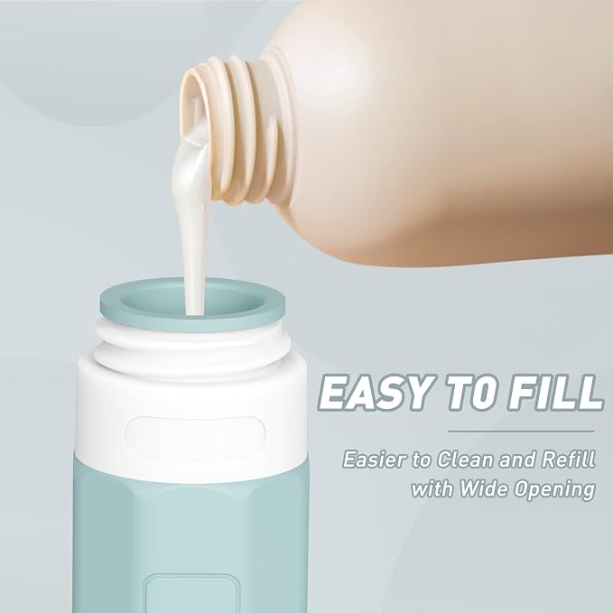 Redfly Travel Bottles for Toiletries, Tsa Approved 3oz Travel Size Containers, Leak Proof Travel Size Toiletries Bottles Silicone, BPA Free Refillable Shampoo Conditioners Essentials Kit, Gray - Image 2