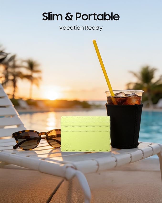 FINTIE Slim Minimalist Front Pocket Wallet RFID Blocking Credit Card Holder | Card Cases with ID Window for Men Women, Citrus - Image 5