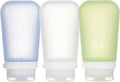 humangear GoToob+ 3-Pack, Large (3.4 fl oz), Clear/Green/Blue | Refillable & Leak-Proof Silicone Travel Size Bottles with Locking Cap for Toiletries, Camping & TSA Carry-On by humangear