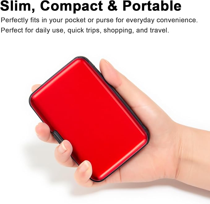 Credit Card Holder Small RFID Blocking Wallet Business Metal Slim Mini Aluminum Hard Case for Women Men - Image 5