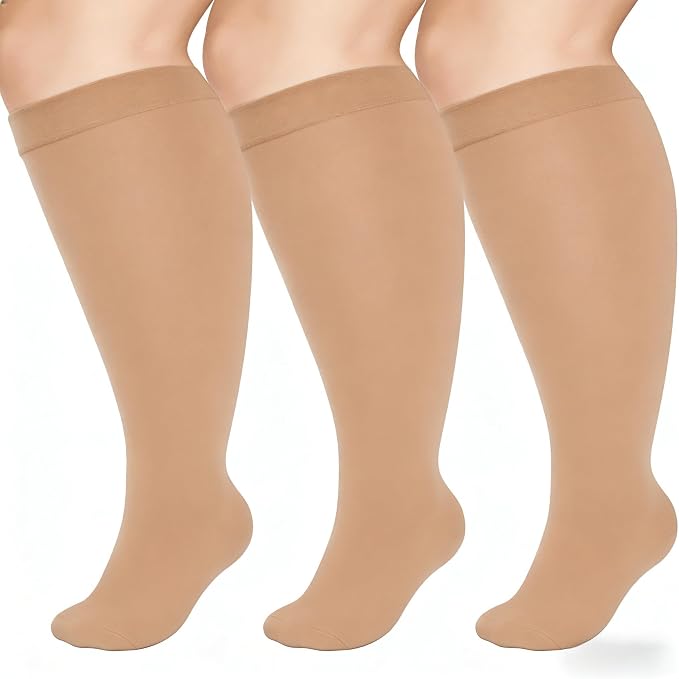 Compression Socks for Women &Men Wide Calf, Plus Size 15-20 mmhg,Knee High,compression stockings by COMPRESSIONSOCKS