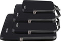 BAGAIL 4 Set/6 Set/8 Set Compression Packing Cubes Travel Accessories Expandable Packing Organizers (Cloth Pattern, 4-Black) by BAGAIL