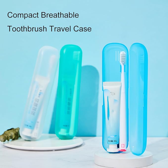 2 Packs Breathable Toothbrush Travel Case, Travel Tongue Scraper Case | Compact Portable Toothbrush Travel Holders for Business Trips, Vacation, Camping, Cruise, Sleepovers, Travel, Gym, Office - Image 9