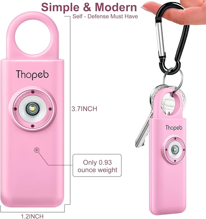 Personal Safety Alarm for Women – Superior Loud Siren & SOS Strobe | Premium Compact & Well-crafted Self Defense Keychain Alarm, College Dorm Essential, Variety of Colors (Pink) - Image 7