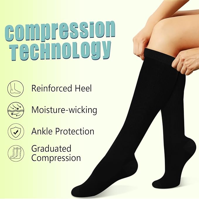 Copper Compression Socks 15-20 mmHg for Men & Women 8 Pairs – Circulation Support for Nurses, Travel, Running, Hiking, Soccer - Image 5