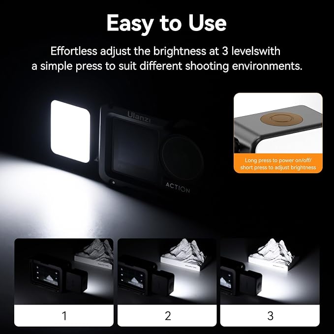 ULANZI LM18 Vlogging Light Mini LED Action Camera Video Light Magnetic Photography Fill Lighting for DJI Osmo Nano Action 3/4 Camera Cage Accessories, Xtra, Ulanzi PK-06 Pocket 3/4 Expansion Adapter - Image 5
