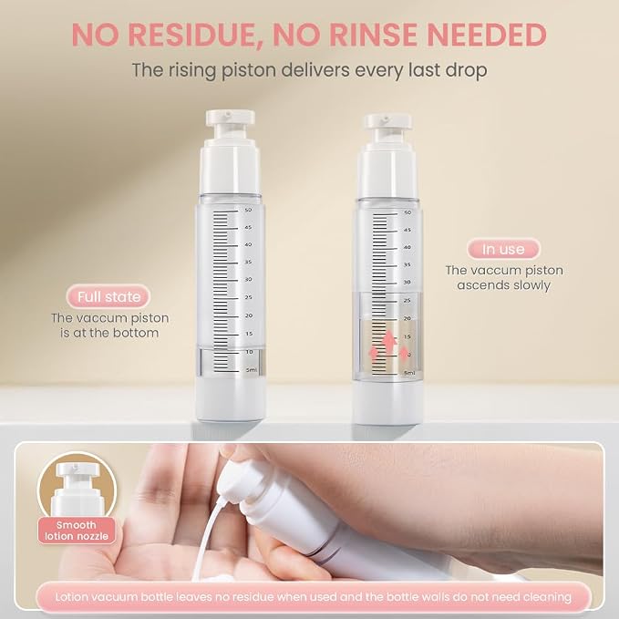 Travel Bottles Kits for Toiletries, TSA Approved Container 7 Pcs | Graduated Vaccumn, Leak-Proof, Squeezable, Refillable, Sets with Labels, For Toiletries - Image 5