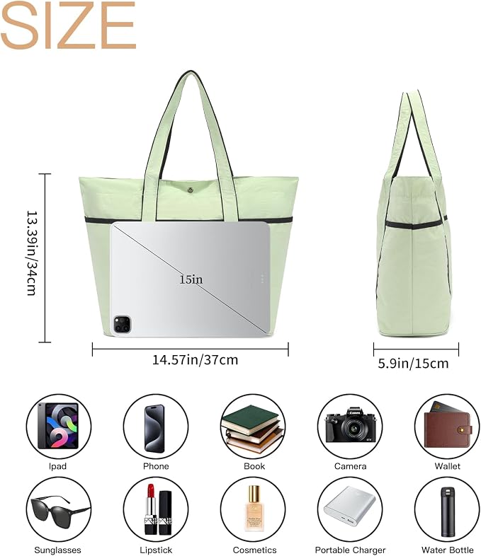 Corduroy Tote Bag for Women Crossbody Bags Lightweight Handbags Shoulder Bag with Zipper Pockets for Work Shopping - Image 4