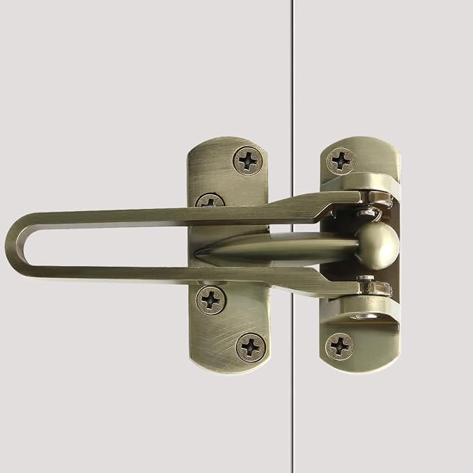 Alise Swing Bar Door Lock,Door Lock for Front Door and Inside Doors,Bronze | Security Door Guard Latch for Kids Safety Home Security,Hotel Latch Lock Front Door Child Lock by Alise