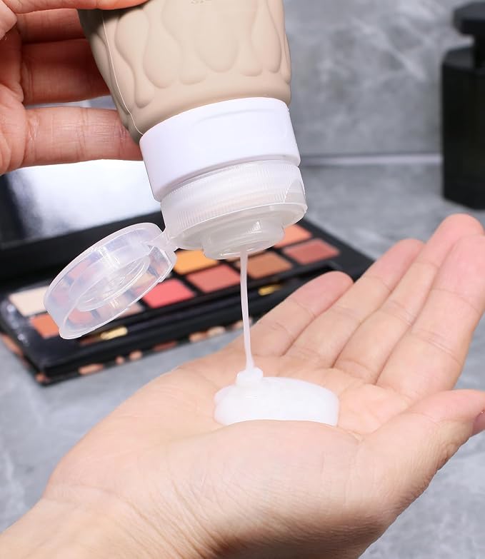 3.4oz Silicone Travel Bottles for Toiletries Refillable Liquid Accessories | for Shampoo and Conditioner, TSA Approved Leakproof Squeeze Bottles Travel-friendly with Labels/Clear Bag - Image 4