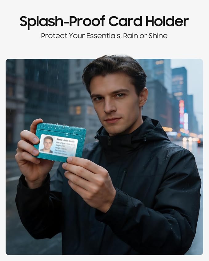 FINTIE Slim Minimalist Front Pocket Wallet RFID Blocking Credit Card Holder | Card Cases with ID Window for Men Women, Legacy Teal - Image 5