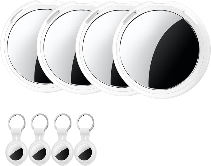 4 Pack Smart Tracker Tags MFi Certified Item Finder Apple Find My iOS Only | Bluetooth Air Worldwide Tracking Tracker Tags Waterproof Key Finder Locator with Sound for Luggage Wallet Pets Dogs Cats by Unknown