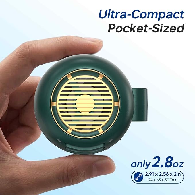Portable Bladeless Clip-On Mini Fan, 5-Speed 360° Rotatable Personal Fan with LED Display, Type-C Rechargeable Wearable Fan for Travel Outdoor Office Commute Gifts - Image 5