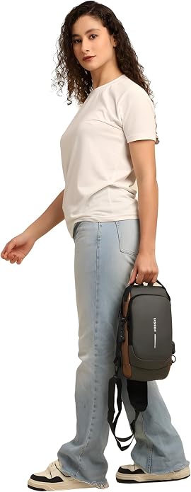 Unisex Anti-Theft Sling Bag with USB Port, Water-Resistant Crossbody Chest Backpack for Travel & Work - Image 5