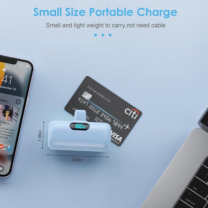 Mini Portable Charger USB C Power Bank,Upgraded 5000mAh PD Fast Charging Battery Pack Built-in USB-C Connector Travel Essential for iPhone17/17Pro/17Pro Max/Air/16 Plus/16Pro Max/15 Series,Android etc - Image 3
