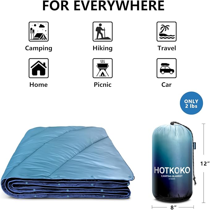 Camping Blanket,Puffy Blanket Lightweight Packable Camping Blanket Outdoor Blanket for Camping,Traveling, Stadium, Hiking, Picnics - Image 4