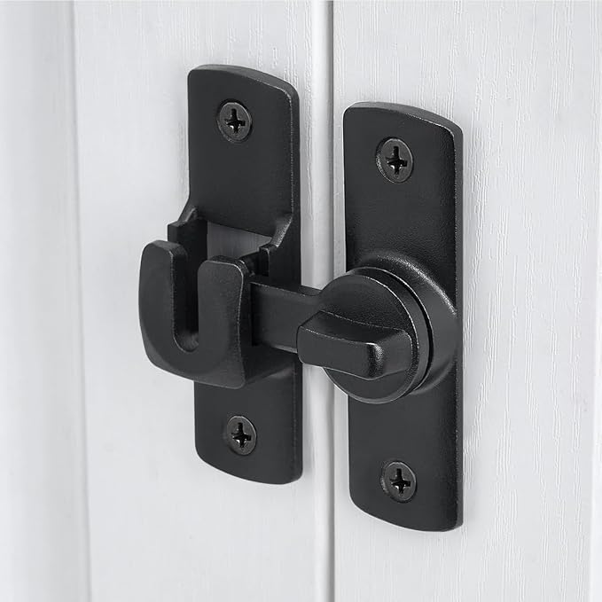 3 Pcs Black 90/180 Degree Flip Lock,Aluminum Alloy Barn Door Latch | Right Angle Door Lock Latch,Sliding Door Latches,Flip Gate Latches,for bedroom,garage,drawer,cabinet,window,pet enclosures - Image 5