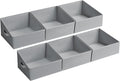 DIMJ Storage Bins for Closet, Trapezoid Storage Bins with Front Handle, Fabric Storage Baskets for Shelves, Line Closet Organizers for Toys, Boooks, Clothes, 6 Packs (Grey) by DiMJ