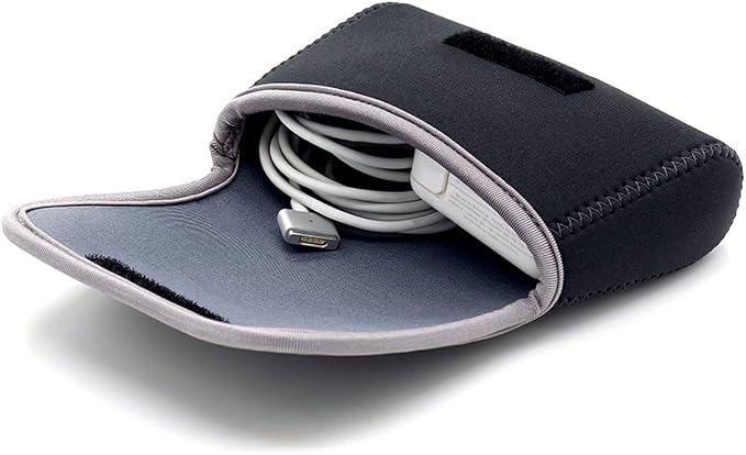 LENTION Storage Small Pouch Bag Cases for Accessories Laptop MacBook Power Adapter, Wireless Mouse, iPhone Charger, Cellphone, Power Bank, Cord Travel Cable Electronic Organizer - Dark Gray | Compact Tech Storage Fits Laptop Adapter, Mice, Charger, Pow... by LENTION