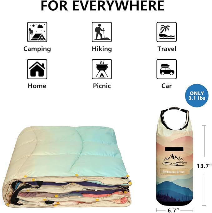 Camping Blanket, Puffy Blankets Lightweight Windproof Resistant for Outdoors,Hiking, Backpacking,Car,Picnic,Stadium - Image 6