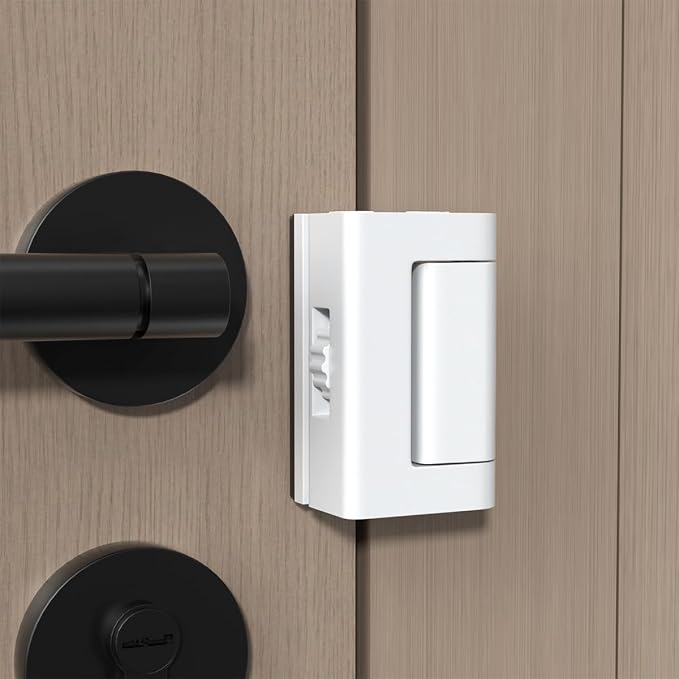 2 Set White Adjustable Portable Door Lock,Security Door Reinforcement Lock | Child proof Safety Door Latches,Zinc Alloy Front Door Lock,No Drill,for Home,Hotels,Apartments Prevents Unauthorized Entry - Image 6