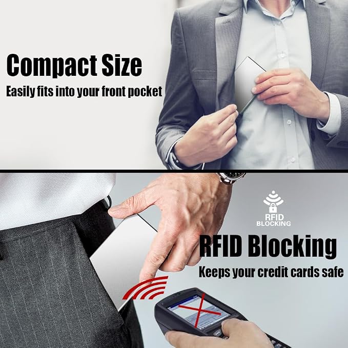 FurArt Slim Minimalist Wallet RFID Credit Card Holder for Men | slim minimalist compact rfid id window thin - Image 4