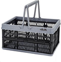 ZHJINGYU crates for storage,black plastic baskets for organizing Shopping | collapsible shopping basket,foldable crate with Handles,collapsible storage crate,car basket,for Kitchen,Bathroom,Medicine by ZHJINGYU