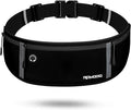 Running Belt for Men, Adjustable Fanny Pack for Women, Pure Black | Water Resistant, Plus Size & Lightweight, Phone Holder for Running Workout, Reflective Waist Belt for iPhone Pro Max Samsung by RDMODO