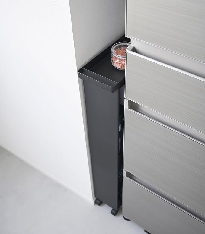 YAMAZAKI Home Tower Slim 4-Tier Rolling Storage Cart – Mobile Organizer for Kitchen Or Bathroom, 31.7" - Steel - - Image 7