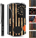 Wood Grain 1776 Flag Minimalist Wallet for Men | Slim RFID Aluminum Metal Wallet, Scratch Resistant & Seamless, Credit Card Holder & Money Clip, Holds up 12 Cards and Cash by Unknown