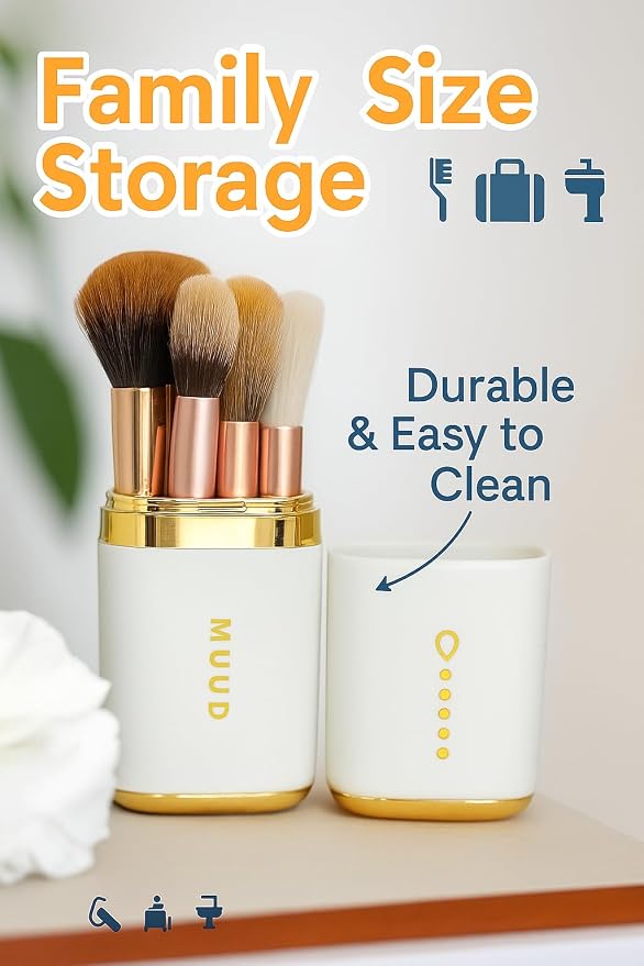 Travel Toothbrush Case & Dental Kit Holder – Compact Organizer for Toothbrush, Toothpaste, Razors, and Makeup Brushes – Portable, Lightweight, Ideal for Trips, Camping, and Bathroom Use (White) - Image 2