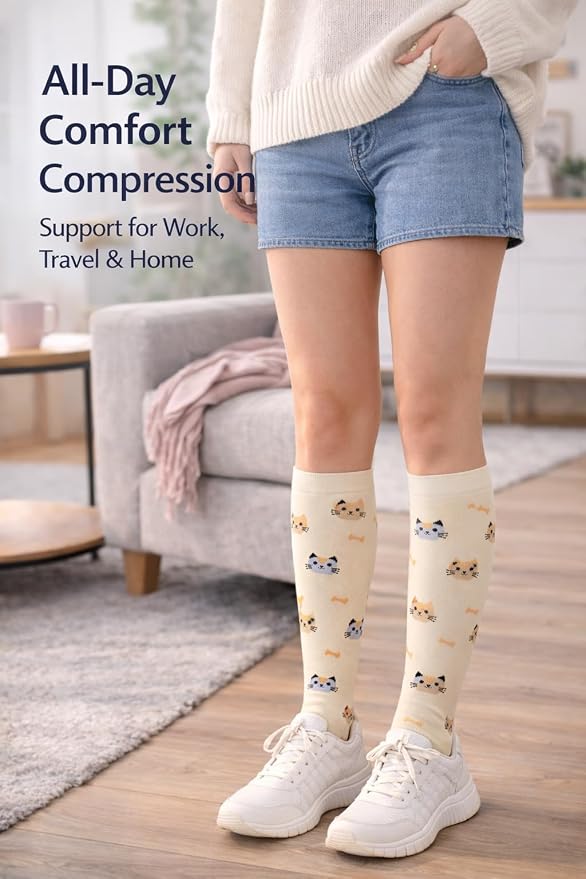 Aoliks Medical Compression Socks for Women & Men, Support Knee High Socks for Running,Nurses,Travel - Image 3