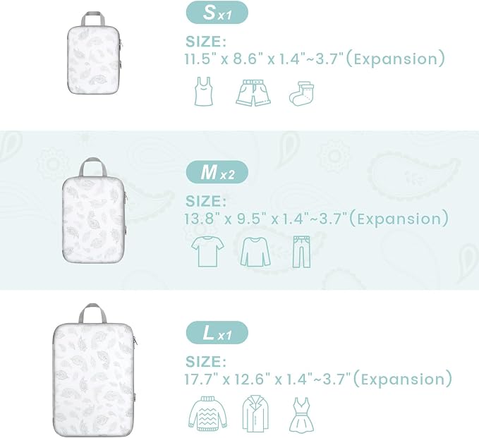 Cambond Compression Packing Cubes for Travel - Luggage Suitcase Organizer | Compression Zip Design for Space-saving, Expandable, Lightweight, Keep Clothes Sorted, Luggage Space Tidy, Carry on Pack Fast - Image 2