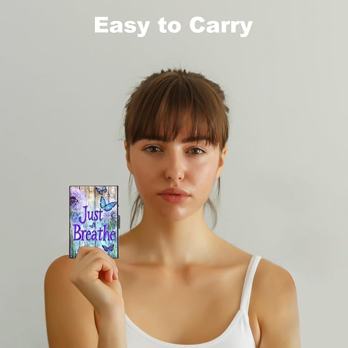 Metal Wallet,Credit Card Holder for Women,Slim RFID Blocking Credit Card Holder Thin Aluminum Wallet ID Case,6 Slot Business Mini Hard Metal Case for Women/Men,Dandelion Butterfly - Image 6