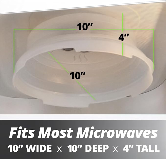 HOVER COVER Magnetic Microwave Splatter Cover - 10-Inch Collapsible - Black | BPA-Free Lid, Vented Plate Guard with Steam Vents, Anti-Splash Microwave Lid, Dishwasher Safe, Space-Saving Magnetic Storage - Image 2