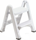 Rubbermaid Two-Step Folding Foot Stool 14-Inch High White 300 Pound Capacity Small Step Stool for Adults/Kids for Use in Library/Kitchen/Bathroom/Garage/Closet by Unknown