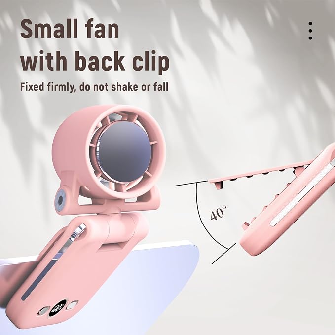 Mini Portable Handheld Clip On Rechargeable Personal Hand Fan with LED Display, High Speed Turbo Battery Operated 100 Speeds Small Fan for Travel/Outdoor/Concerts/Lash/Makeup (update blue) - Image 5