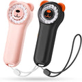 Portable Handheld Fan, Cute Bear Mini Fan with 11000 RPM High Speed, Rechargeable Personal Fan with 4 Speeds, Pocket Small Fan for Travel, Makeup, Lash, Gifts for Women Girl - 2 Pack by Gentsvip