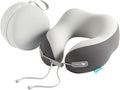 Travel Pillow with Cool Material,Neck Pillow for Traveling 100% Pure Memory Foam,Travel Neck Pillow with Hard Case, Airplane Pillow for Traveling,Travel Essentials (Grey) by Povinmos