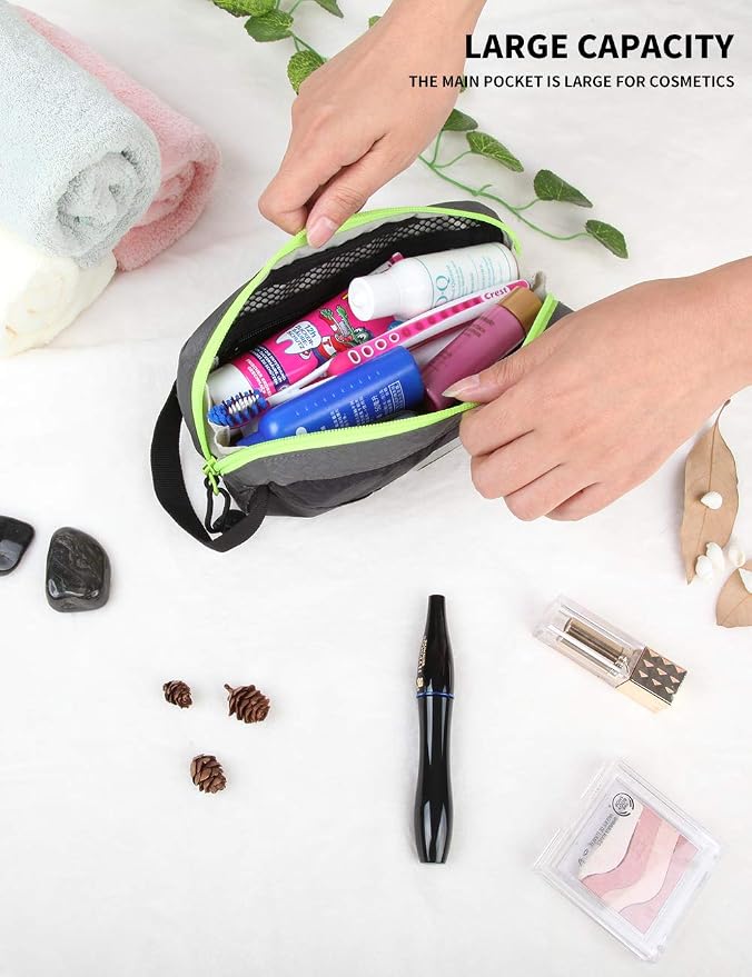GOX Travel Small Toiletry Bag for Men Nylon Dopp Kit Medicine Bag Travel Organizer Pouch Shave Kits for Teens Toiletry Essentials Bathroom Compact (Black, 7.9 * 3.7 * 2 Inches) - Image 7