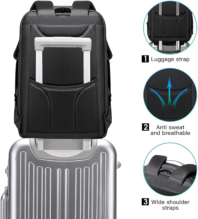 BANGE Anti-Theft Backpack with USB Charging Port 17.3 Inch Business Laptop Backpack - Image 6