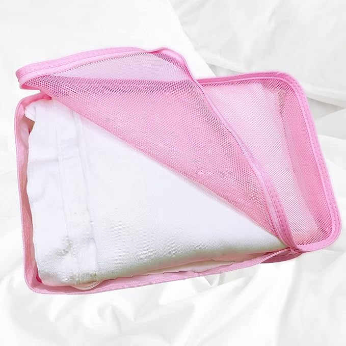 Packing cubes for Travel, CALACH Luggage Organizer Bags 6 Set Packing Cubes for Suitcases Travel Essentials for Carry on Mesh Suitcase Organizer with Shoe Bag (pink) - Image 7